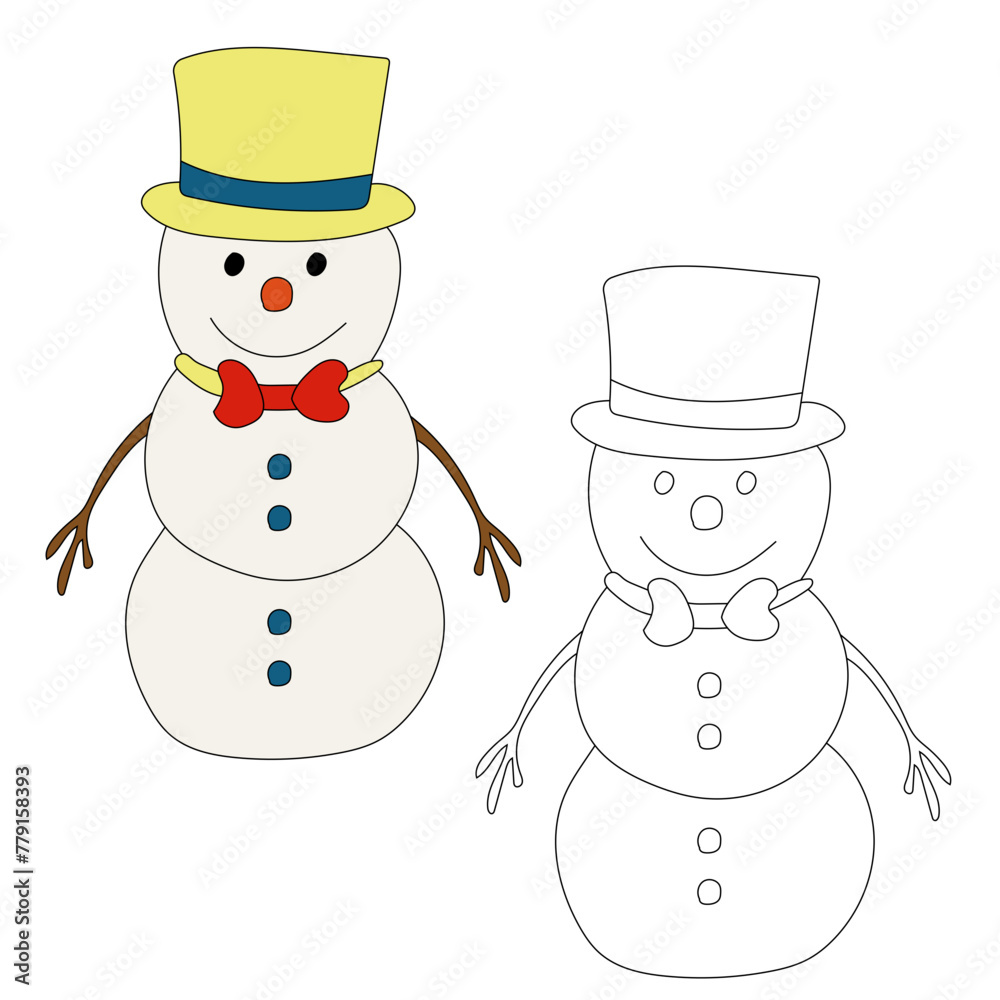 Snowman Clipart for Lovers of Winter Season. This Winter Theme Snowman Vector Suits Christmas Celebration
