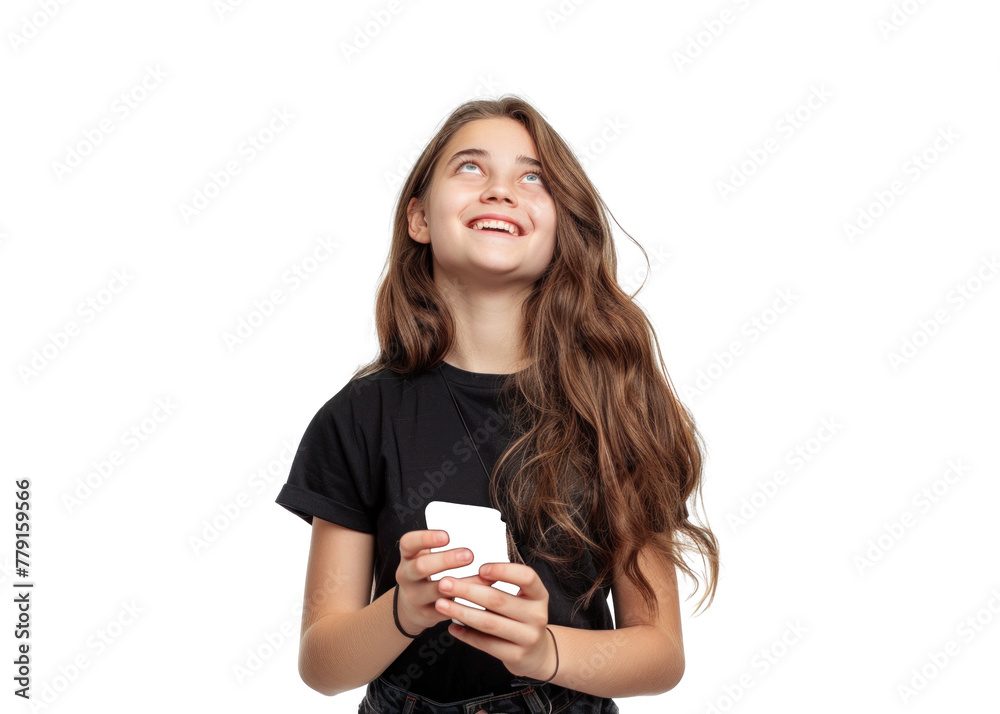 Young Woman Smiling with Phone Young Woman Smiling with Phone