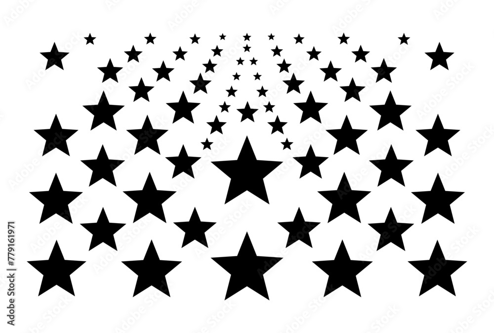 Fototapeta premium vector flat style black stars on white background. starry background. best, celebrate, fantasy, reward, brilliance, festive concept. starry background for web.