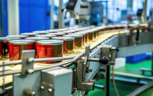 Mechanized production line packing canned goods