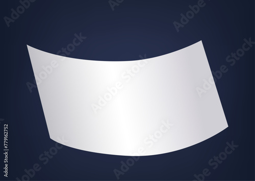 Fluttering Paper Sheet Descends Gracefully, Twirling And Swirling in the Air. White Blank Template of Letter, Document