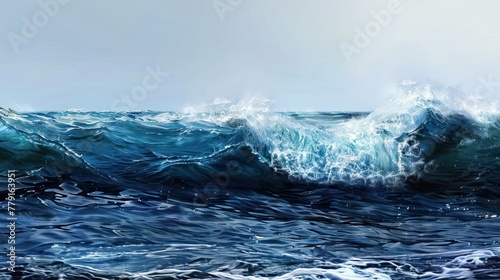 beautiful waves in the ocean, sunny weather