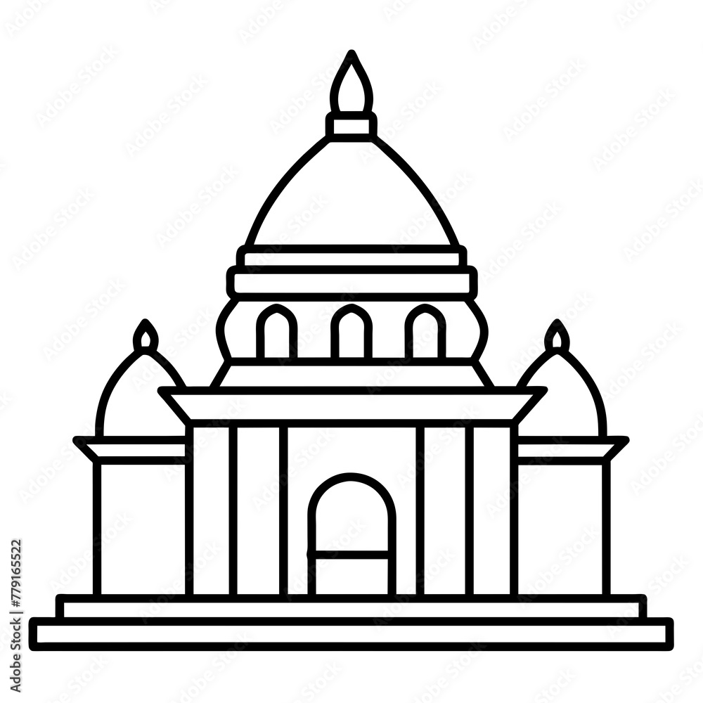 silhouette of the temple