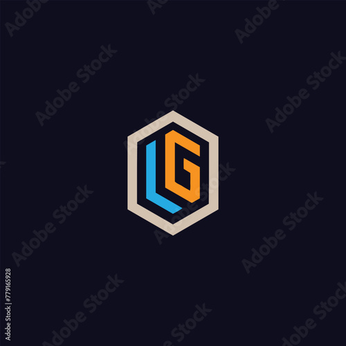 letters lg text logo design vector