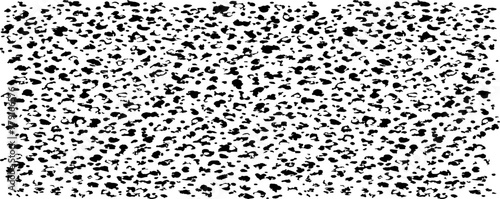 Monochrome texture composed of irregular graphic elements. Distressed uneven grunge background. Abstract vector illustration. Overlay for interesting effect and depth. Isolated on white background.