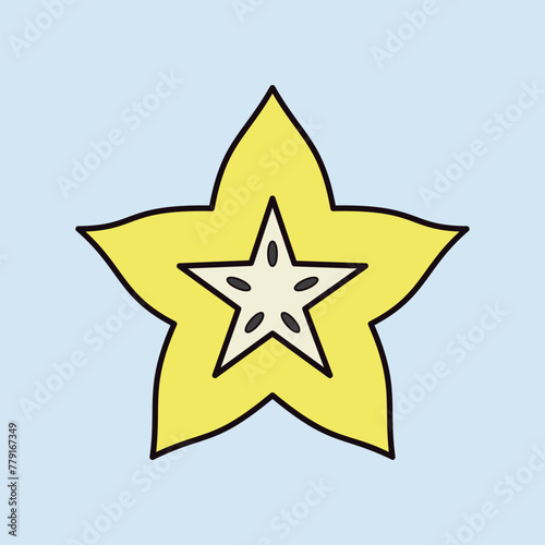 Carom, Carambola, Starfruit vector icon