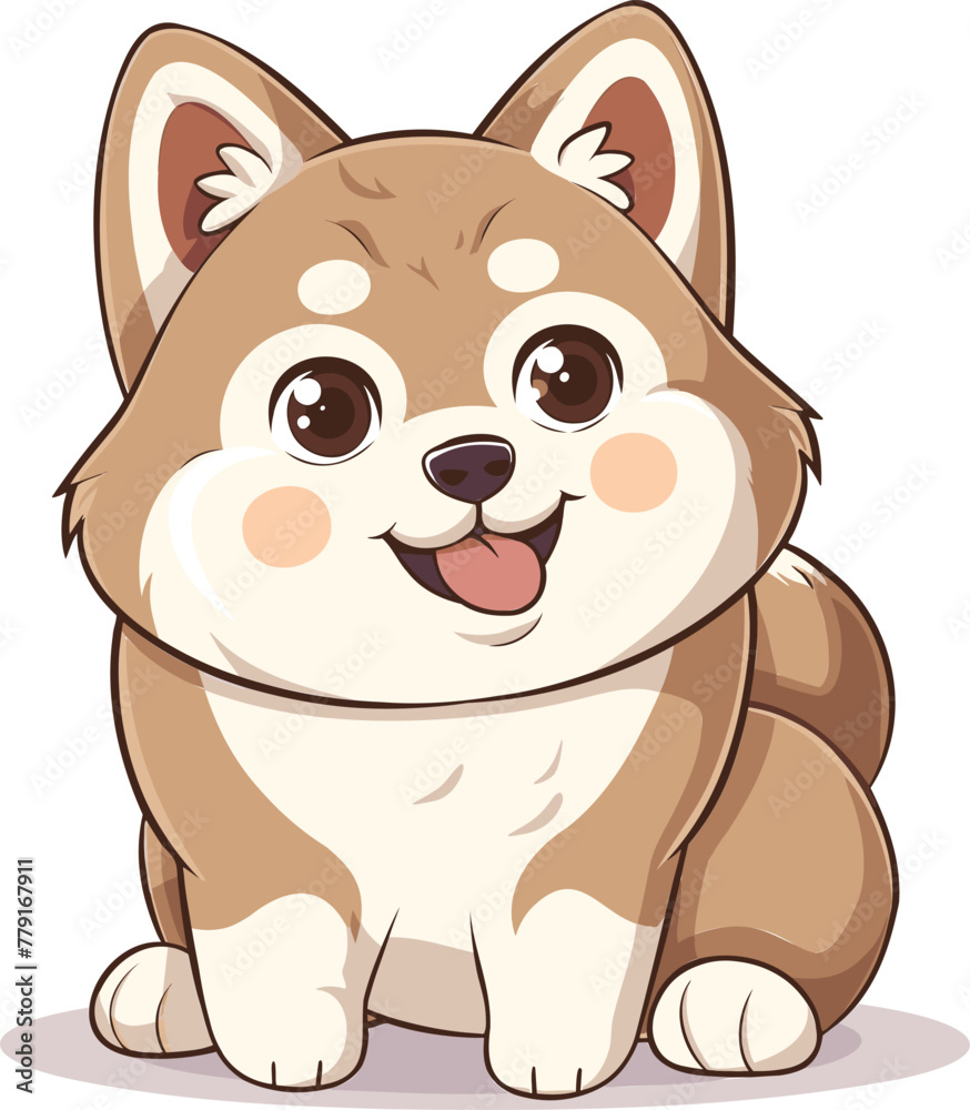 Akita Inu Dog adorable vector art illustration Akita Inu Dog adorable vector art illustration