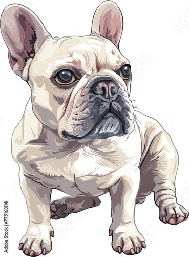 French bulldog cute art vector 