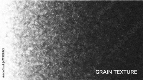 Texture grain noise. Grit sand noise overlay background. Gradient halftone vector texture. Halftone dot and spray effects. photo
