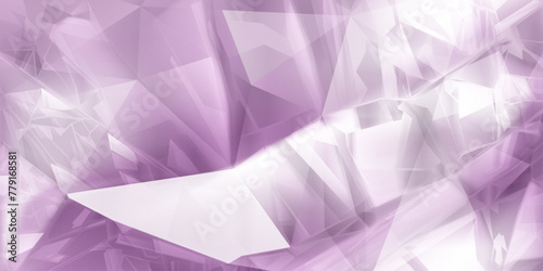 Abstract background of crystals in light purple colors with highlights on the facets and refracting of light