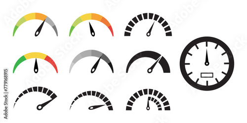 Set of vector scales with arrow. Web infographic icons.