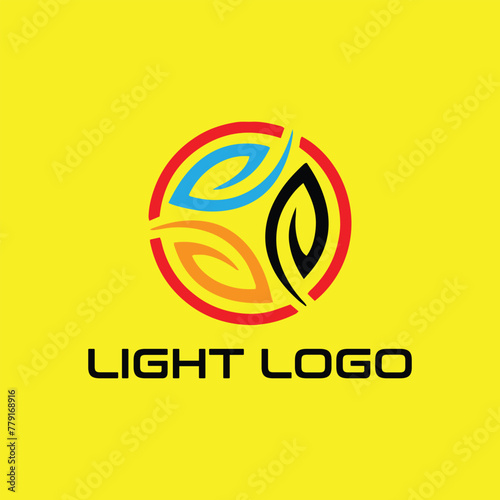 led lights logo design vector photo