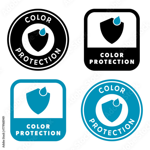 Color Protection - vector labels for detergent packaging.