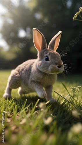 Bunny rabbit on the grass 