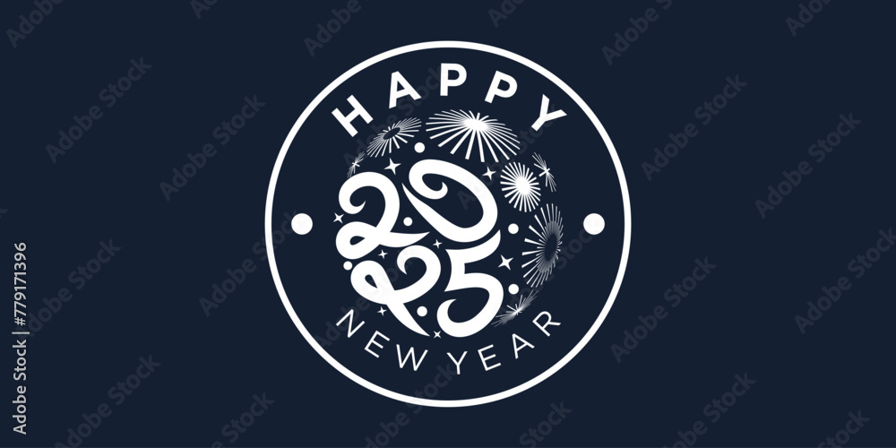 2025 Happy New Year design vector. fireworks and trendy new year 2025 logo design template. 2025 Happy New Year design vector. fireworks and trendy new year 2025 logo design template.