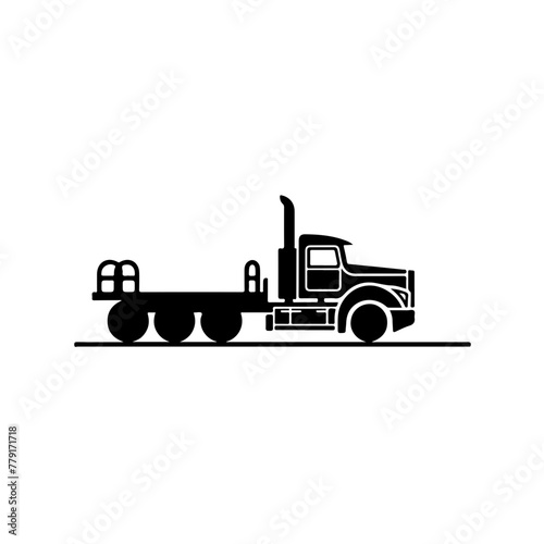 Flatbed semi truck trailer