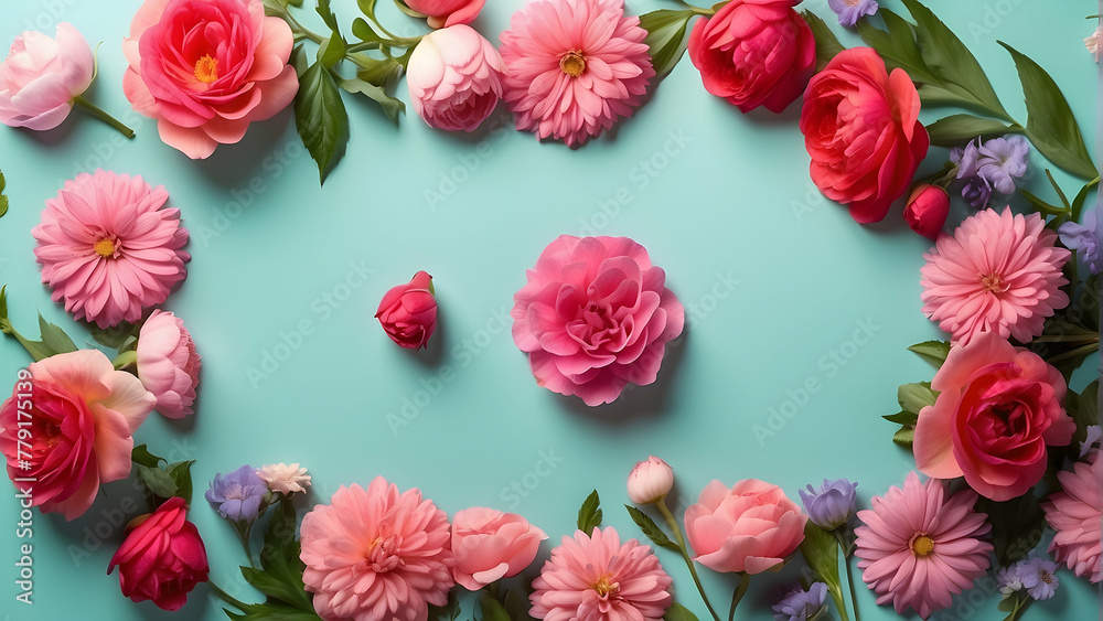 The beauty of spring is showcased with these assorted colorful flowers arranged in a heart shape, conveying love and happiness The beauty of spring is showcased with these assorted colorful flowers arranged in a heart shape, conveying love and happiness