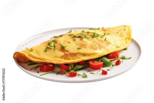 Heavenly Omelet Delight. White or PNG Transparent Background.