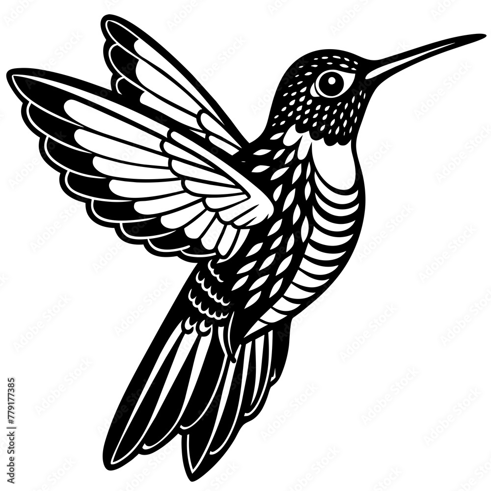 Obraz premium hummingbird silhouette vector illustration svg file