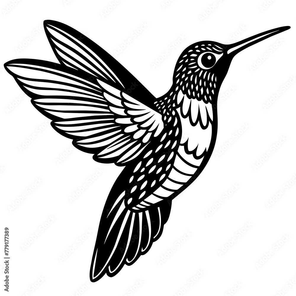 Obraz premium hummingbird silhouette vector illustration svg file