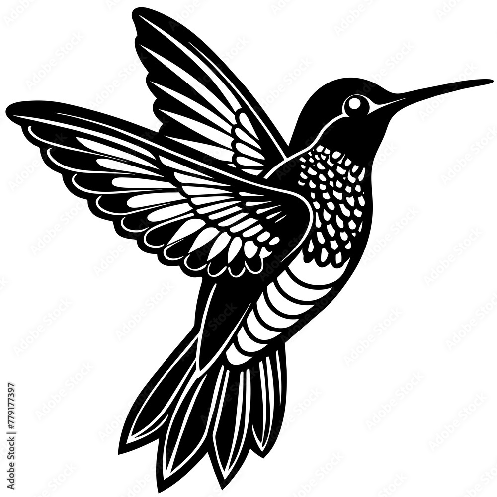 Fototapeta premium hummingbird silhouette vector illustration svg file