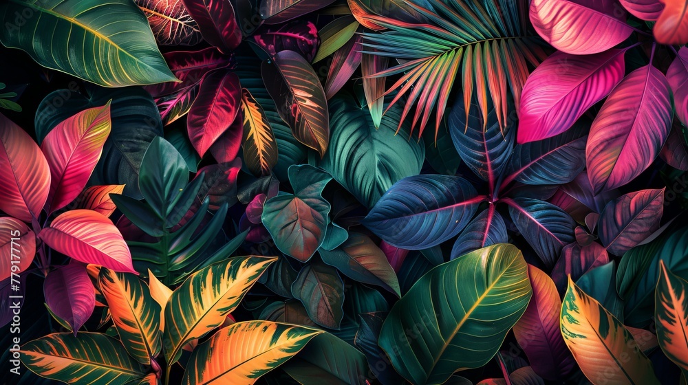 Vivid jungle design with exotic leaves for summer. Perfect for websites and marketing. Vivid jungle design with exotic leaves for summer. Perfect for websites and marketing.