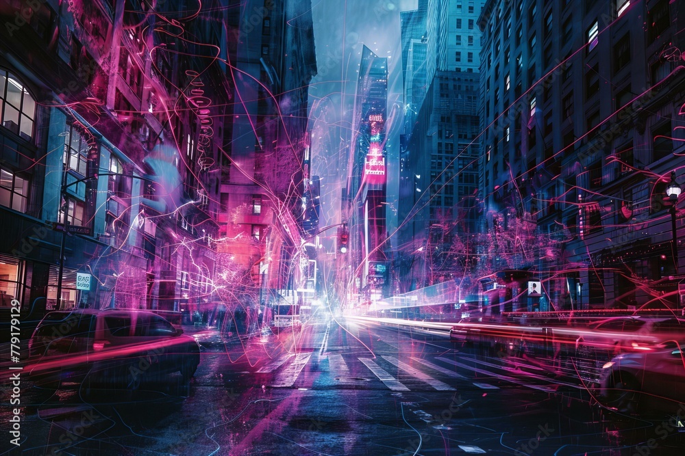 Fototapeta premium night view of the city