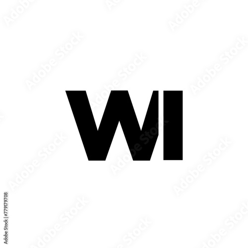 Letter W and I, WI logo design template. Minimal monogram initial based logotype.