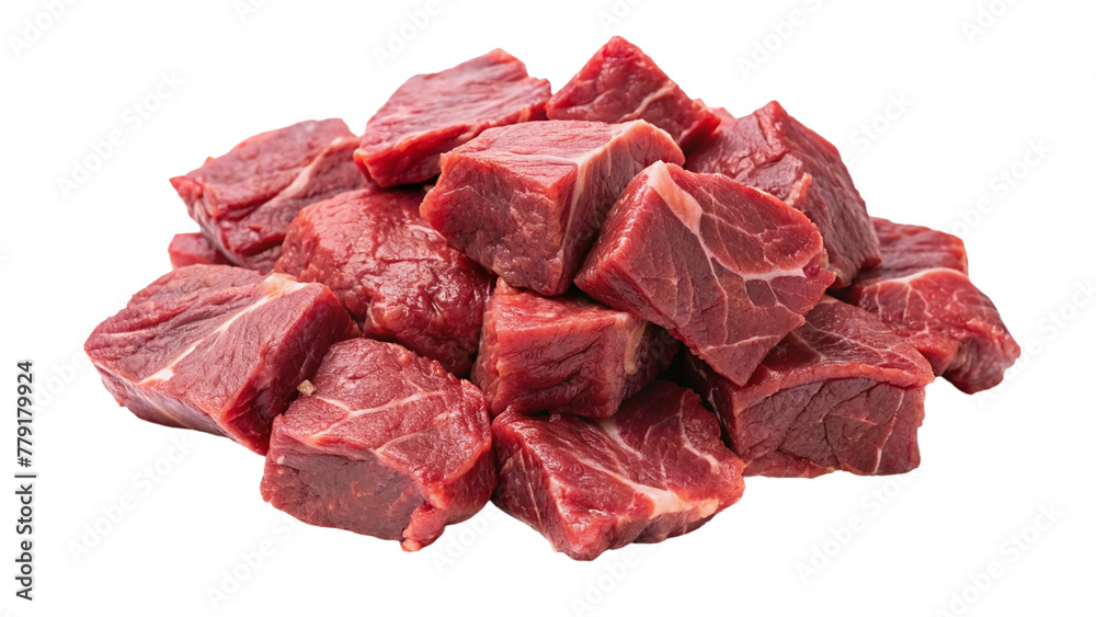 Pile of raw beef meat isolated on transparent background. Top view. Pile of raw beef meat isolated on transparent background. Top view.
