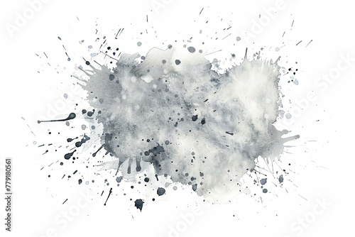 Transparent watercolor-style pastel grey splash, versatile for enhancing digital artwork, presentations, and creative projects. White background.