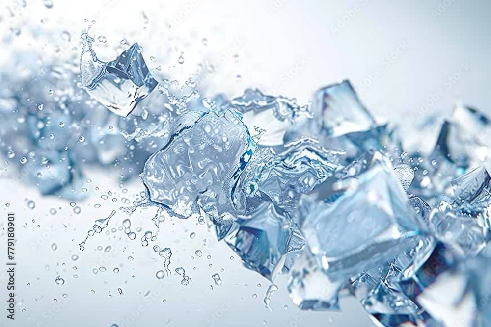 Detailed view of ice cubes, perfect for beverage ads