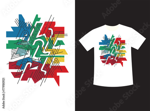 multi color mixed t-shirt design