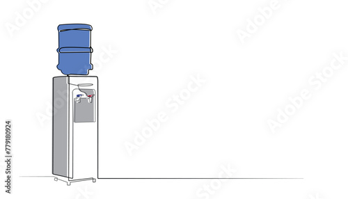 one line drawing of dispenser. drinking water dispenser vector line.cold and hot drinking water technology