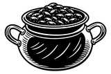 bean pot silhouette vector illustration
