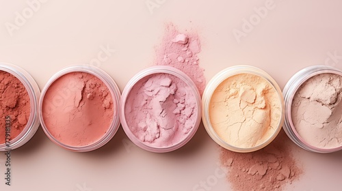 Makeup powder on pink background, merchandise, personal accessory, eyeshadow, collection