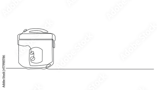 continuous line drawing of rice cooker.electric rice cooker technology.automatic rice cooker line drawing