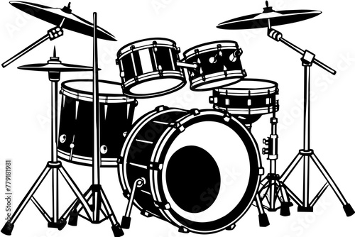 drum kit silhouette vector illustration