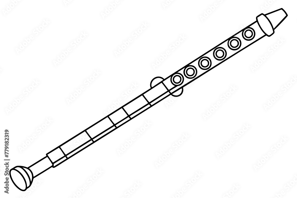 flute silhouette vector illustration