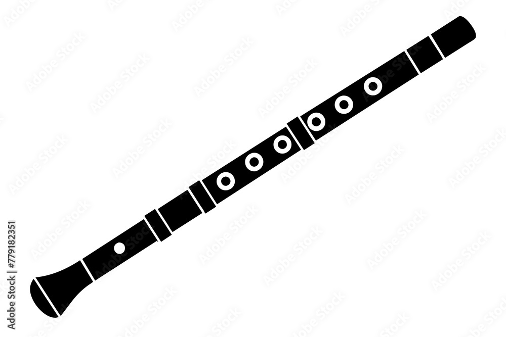 flute silhouette vector illustration