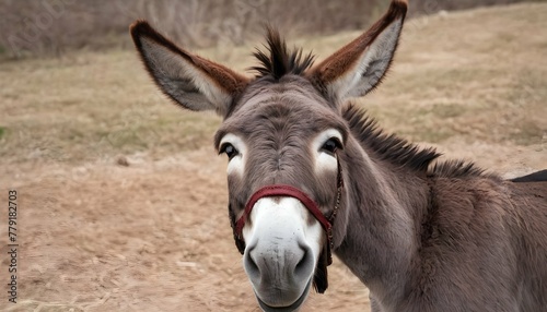 A Donkey With A Contented Expression Braying Soft