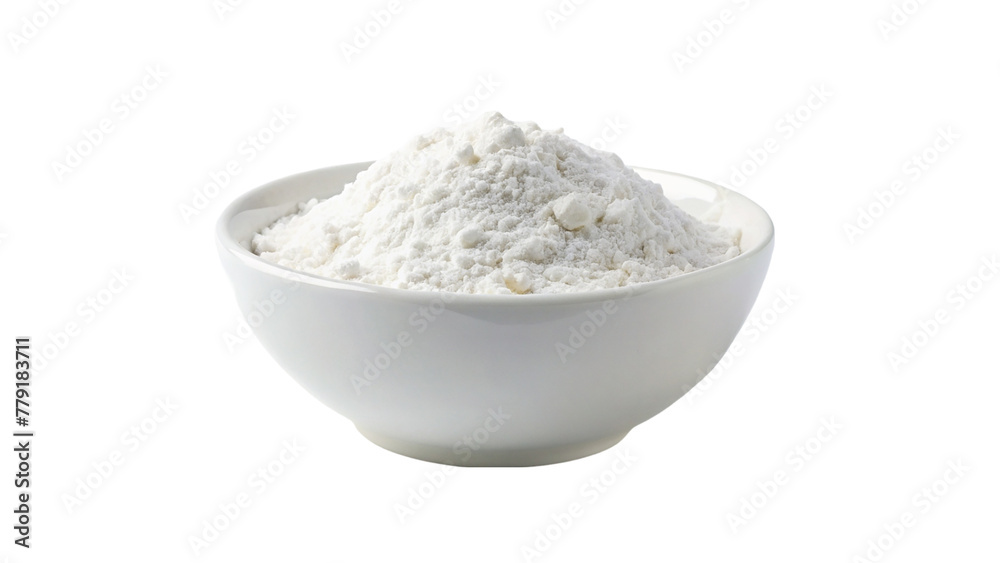Wheat flour in a bowl isolated on a transparent background Wheat flour in a bowl isolated on a transparent background