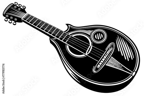 mandolin silhouette vector illustration