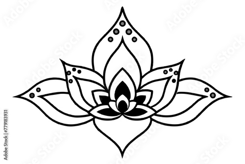 mehndi design silhouette vector illustration