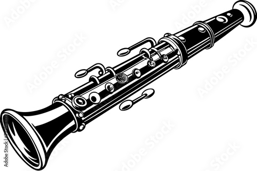 oboe silhouette vector illustration