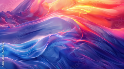 vibrant flowing colors abstract digital art background photo