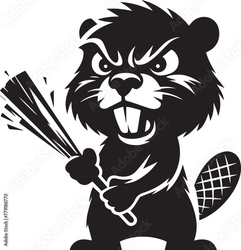 Angry Beaver Silhouette Design