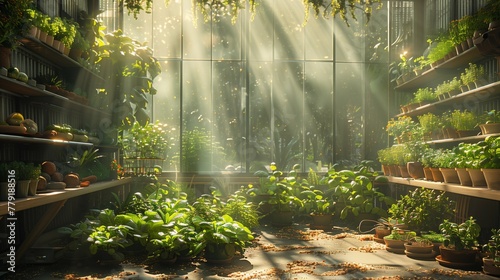 Connecting with Nature in a Greenhouse Setting  generative ai