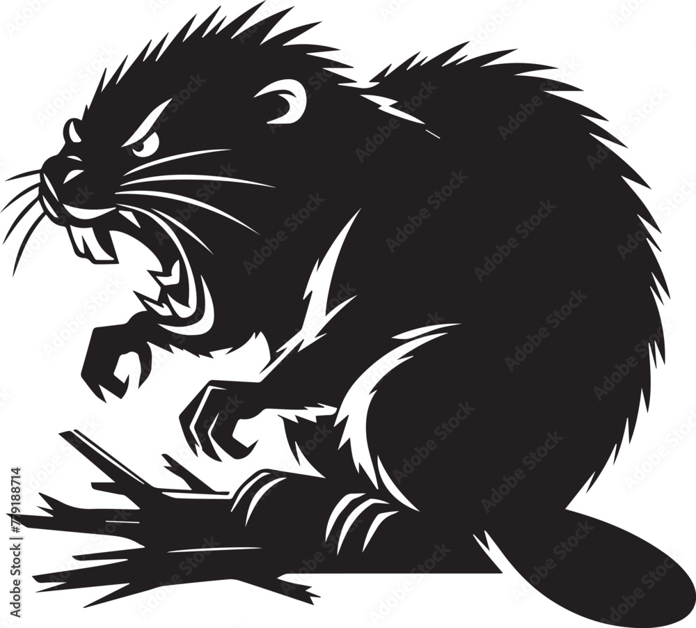 Angry Beaver Silhouette Design Angry Beaver Silhouette Design