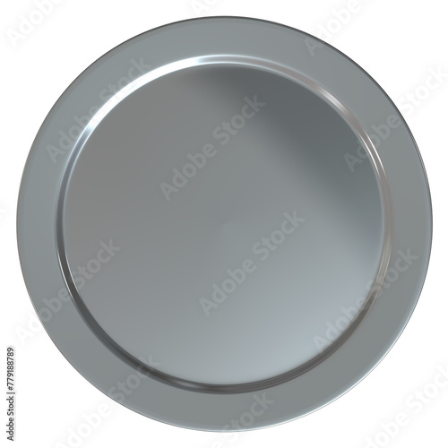 Black round ceramic set plate for restaurant food table 3d render illustration