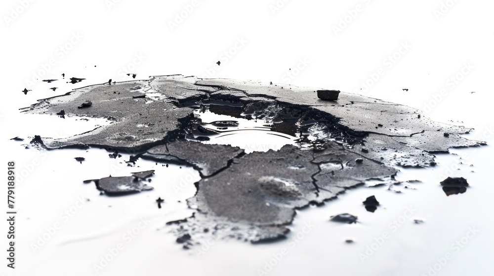 A black and white photo of a puddle of water. Suitable for nature or abstract design projects.